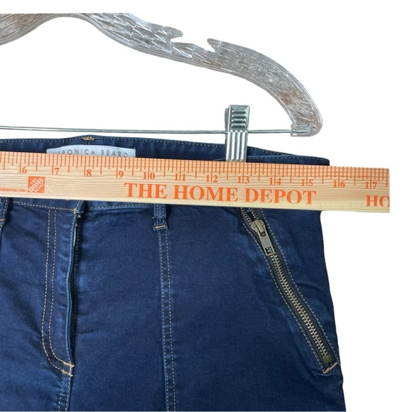 Veronica Beard Women 10 Denim Joggers Jeans Ankle Button Blue Stretch Mid Rise - Picture 9 of 11